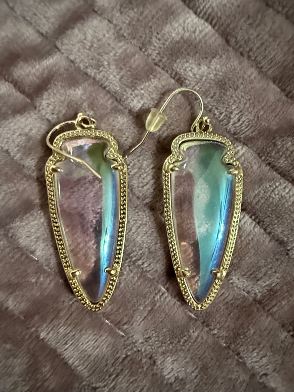 Authentic Kendra Scott Skylar Dichroic Glass Earrings